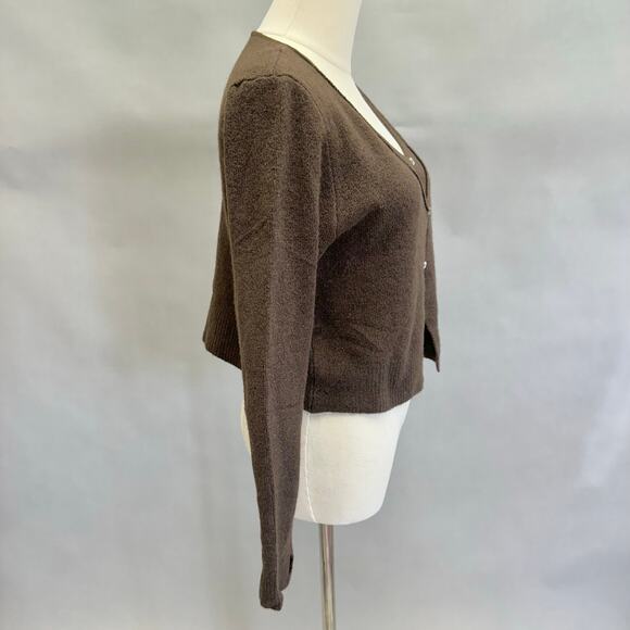 Zara wool/yak brown button gap front cardigan sweater Size Extra Large New NWT - Picture 7 of 16